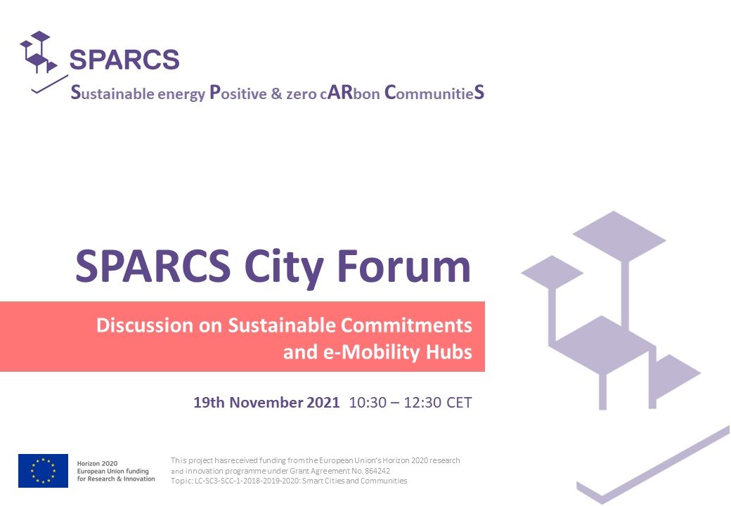 SPARCS City Forum Discussion on Sustainable Commitments and e-Mobility Hubs